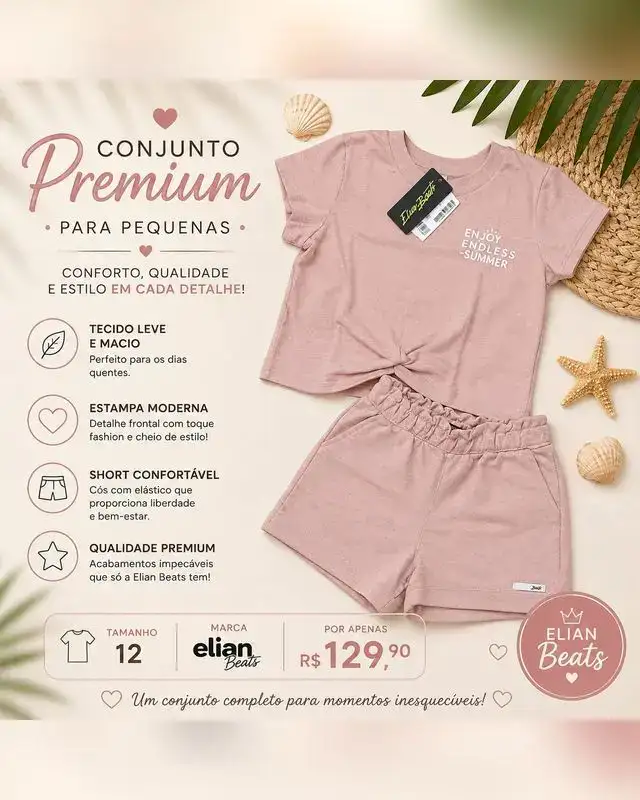 Conjunto Premium Elian Beats rosê