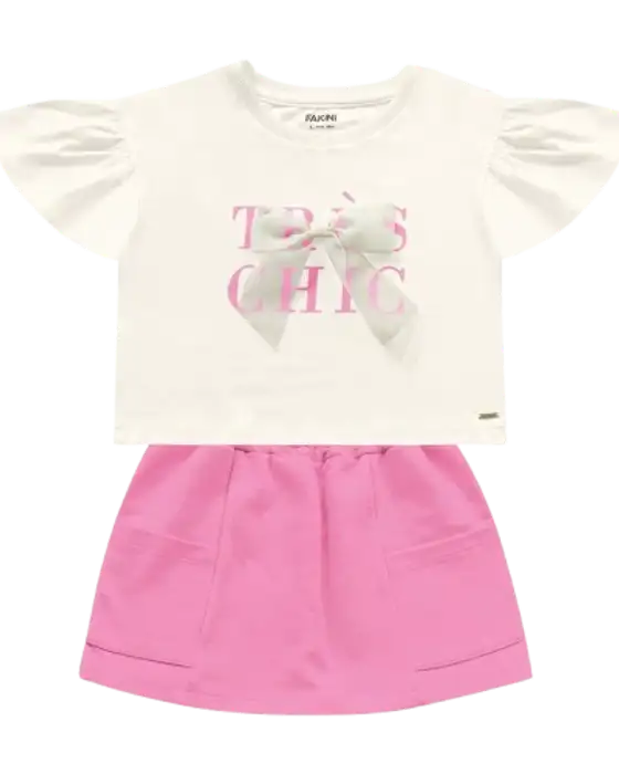 Conjunto Infantil Blusa + Short/Saia Fakini