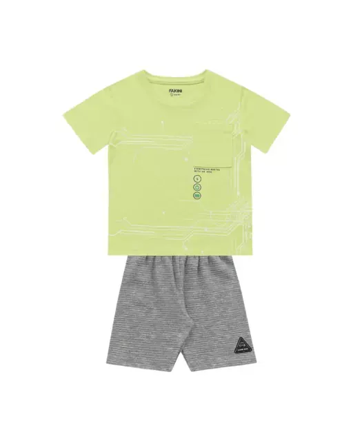 Conjunto Infantil Camiseta e Bermuda de Moletom