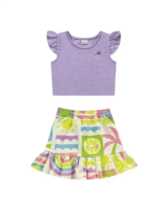 Conjunto Infantil Feminino de Verão Fakini
