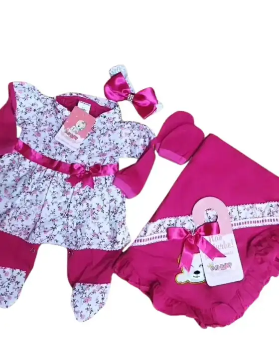 Saída de maternidade (Amarelo, Pink, Rosa, Branco, Branco 2)